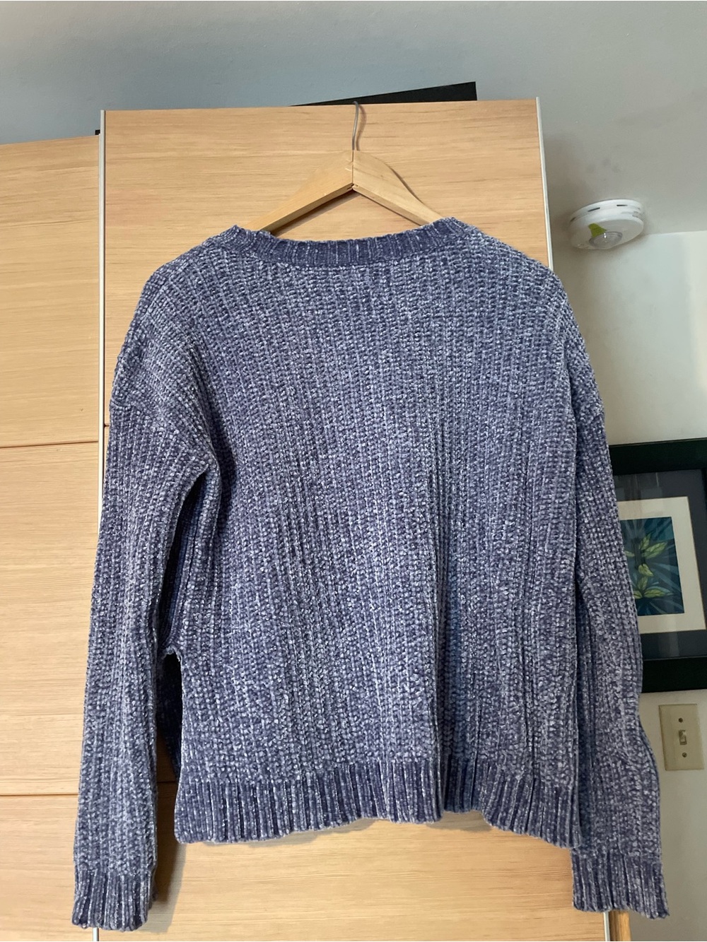 American Eagle Outfitters Soft Blue Chenille Crewneck Sweater
